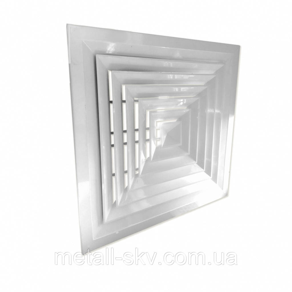 Дифузор стельовий алюмінієвий 595х595мм (під'єднання 450х450) під Армстронг, фото 1