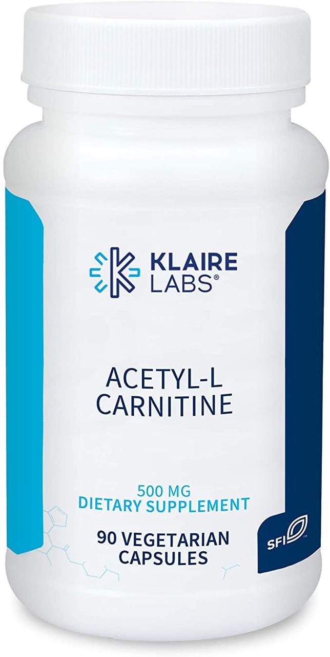 Ацетил L-карнітин 250 мг, Acetyl L-Carnitine, Klaire Labs, 90 капсул Вегетаріанських