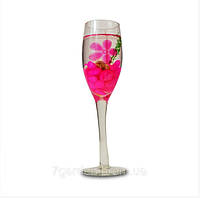 Свечи гелевые в бокале для шампанского. Розовые.