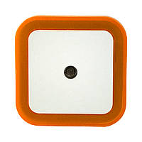 Ночник неоновый светодиодный с датчиком света, квадратный, оранжевый (360)