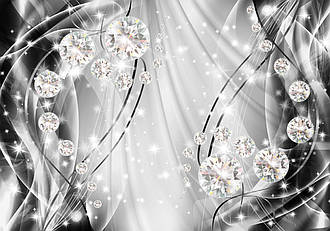 Фотошпалери флізелінові 3D 368x254 см Сірі хвилі і діаманти (10406V8) Найкраща якість