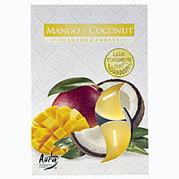 Свеча таблетка ароматическая Mango-coconut, Bispol. В наборе 6 штук. Польша.(48)