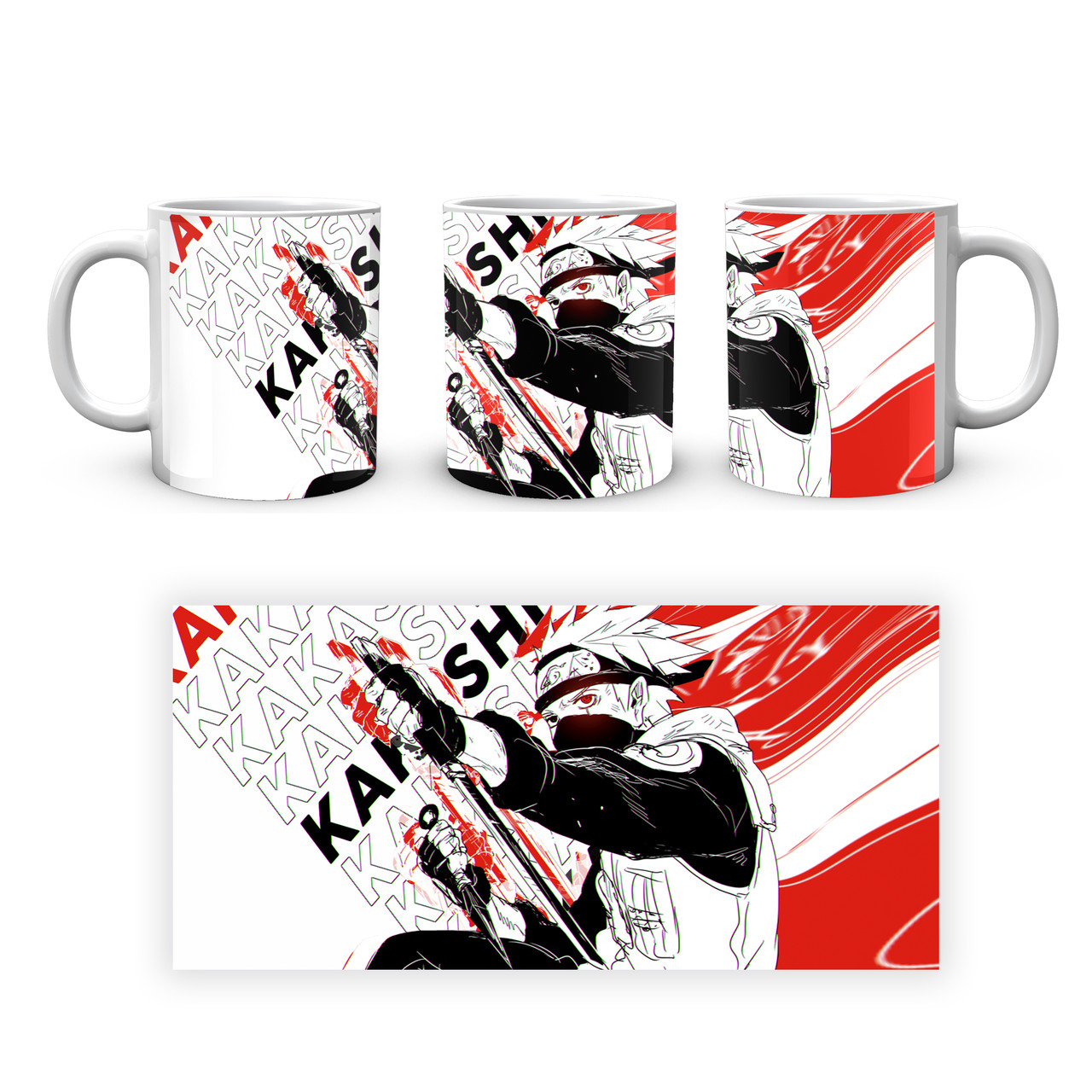 Кухоль Geek Land білий Наруто Naruto Какаші glitch NA.02.316, фото 1