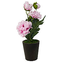 Цветы искусственные в вазоне, пионы розовые в горшке, высота 30см