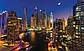 Кімната з флізеліновими 3D фото шпалерами місто 416x254 см Хмарочоси Дубая вночі 1672VEXXXL Найкраща якість, фото 2