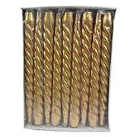 Свеча крученая перламутровая золотая упаковка 45 штук