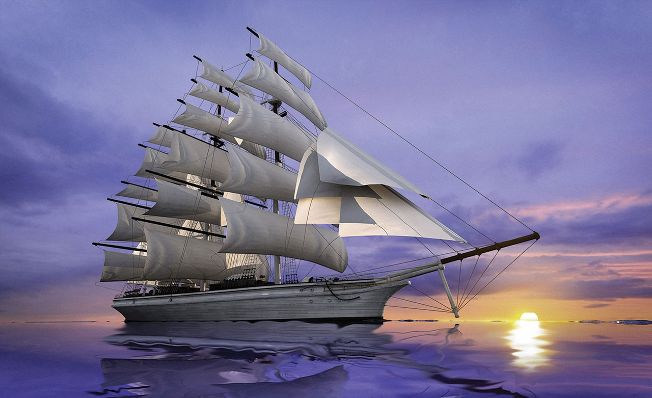 Фотошпалери флізелінові 3D 368x254 см Штиль навколо корабля (892V8) Найкраща якість, фото 1