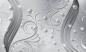 Фотошпалери 3D 254x184 см Діаманти і сірі візерунки (2009P4) Найкраща якість