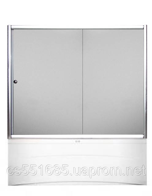 170W-2 (170х140см). Штора для ванної KO&PO. 2-секції. Профіль білий. Скло прозоре