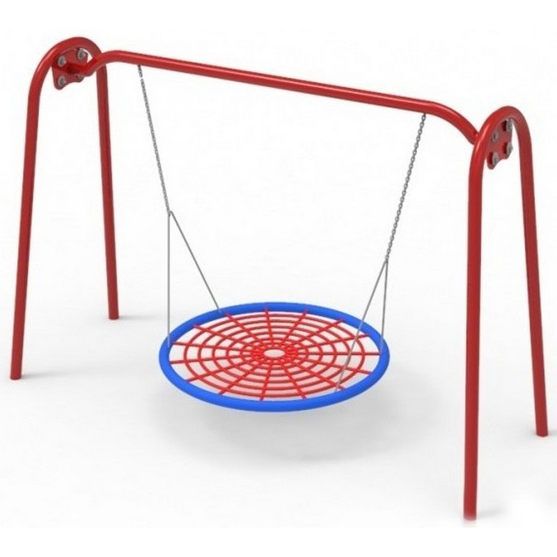 Дитячі гойдалки "Гнідо-аїста" загальнопозиційна на металевих стійках, фото 1