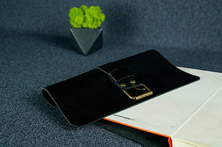 Обкладинка для блокноту А5 Дизайн №3 з натуральної шкіри колір Чорний, фото 4