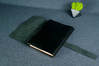 Обкладинка для блокноту А5 Дизайн №3 з натуральної шкіри колір Чорний, фото 2