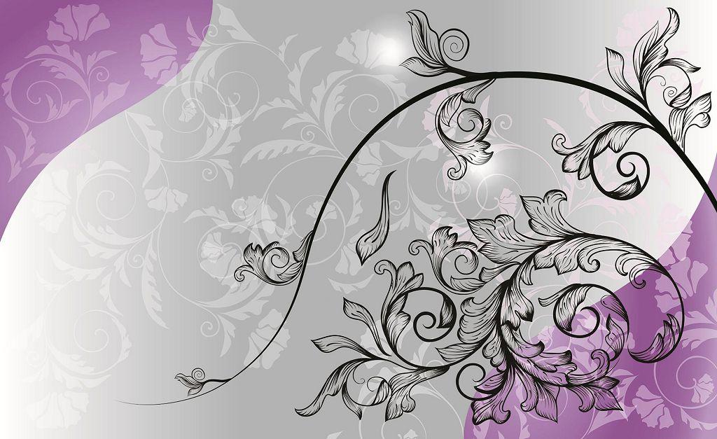 Фотошпалери 368х254 см Візерунок з листя (1444P8) Найкраща якість, фото 1