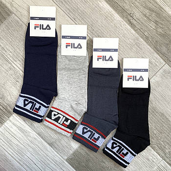 Шкарпетки чоловічі демісезонні спортивні бавовна Fila, Туреччина, розмір 41-45, середні, асорті, 04579