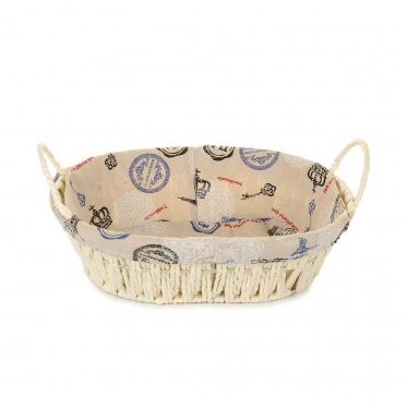 Кошик плетений овальний (26*20*9см) з тканиною