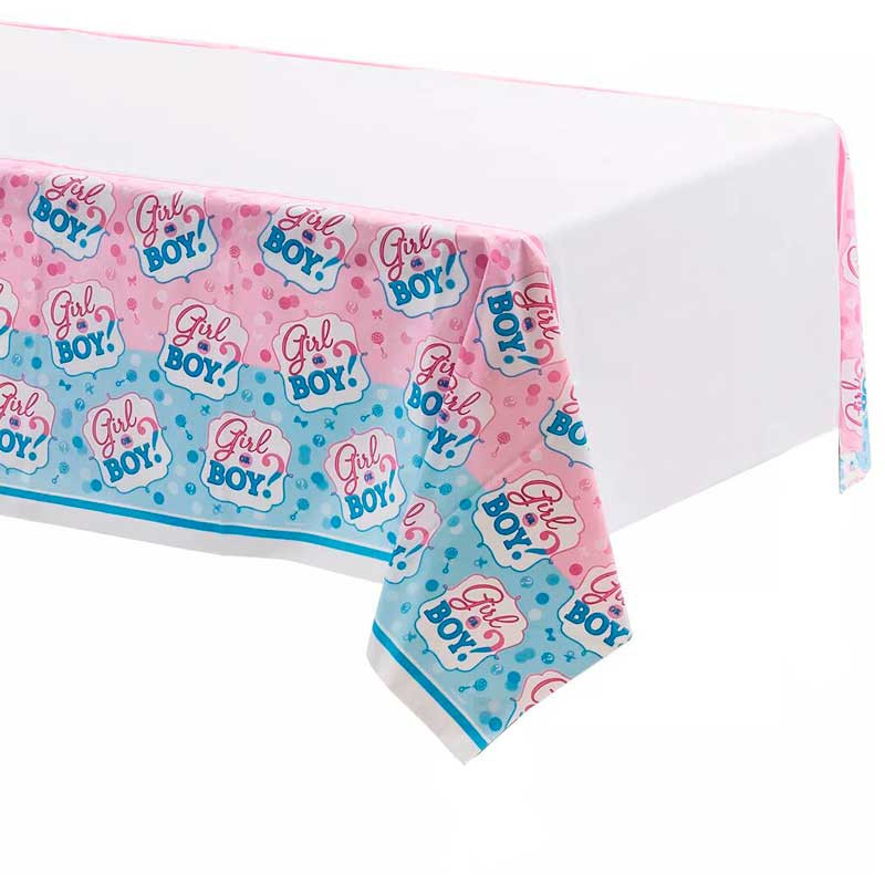 Скатертина Одноразова "Girl or Boy" 180х110см ("Baby Shower / Бебі Шауер) Гендер паті (дівчинка або хлопчик)