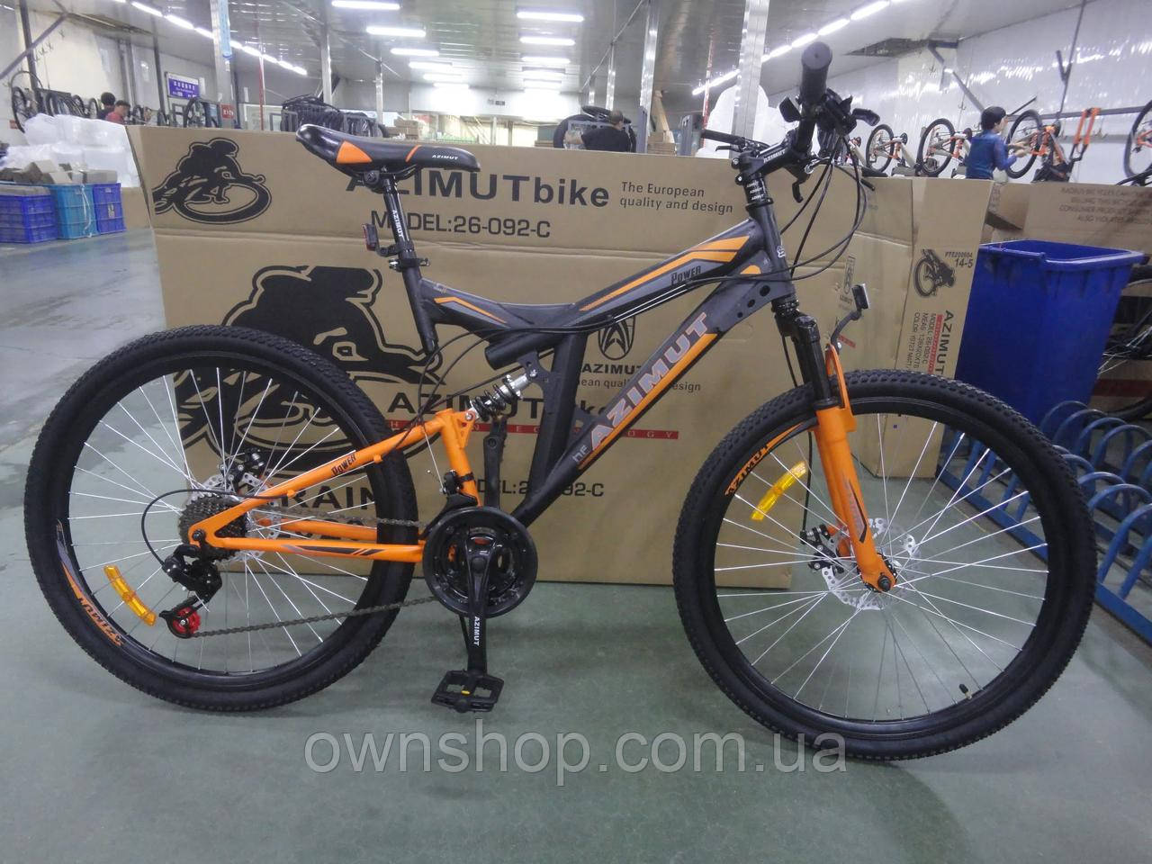Велосипед гірський двопідвісний POWER 26" FRD, рама 19,5", жовтогарячий, фото 1