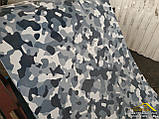 Профнастил під сірий камуфляж для обшивки будівельних побутівок, метал для забору забарвлення під камуфляж, фото 8