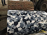 Профнастил під сірий камуфляж для обшивки будівельних побутівок, метал для забору забарвлення під камуфляж, фото 10