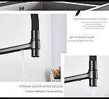 Змішувач для кухні з підключенням фільтрованої води LANDBERG LB-1531 Black, фото 7