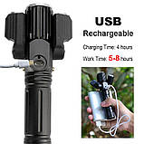 Велосипедна фара NEWBOLER із зумом (1800LM, L2+2*XPE Lamp LED, Micro USB, Кріплення,18650), Без батареї, фото 8