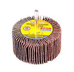 Насадка шліфувальна пелюсткова MASTERTOOL зерно 40 80х40 мм зі стрижнем 6 мм 08-2294