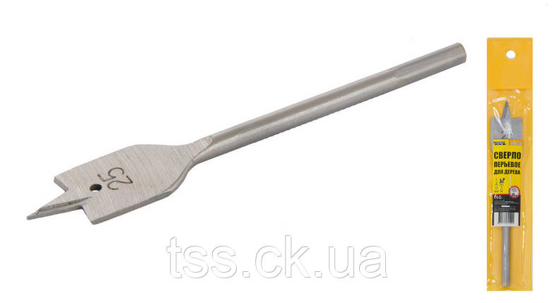 Свердло для дерева MASTERTOOL пір'яне 25х152 мм 6-гранний хвостовик 12-0250, фото 1
