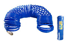 Шланг пневматичний спіральний MASTERTOOL PU 15 атм 6,5х10 мм 20 м зі швидкознімними з'єднаннями 81-8483