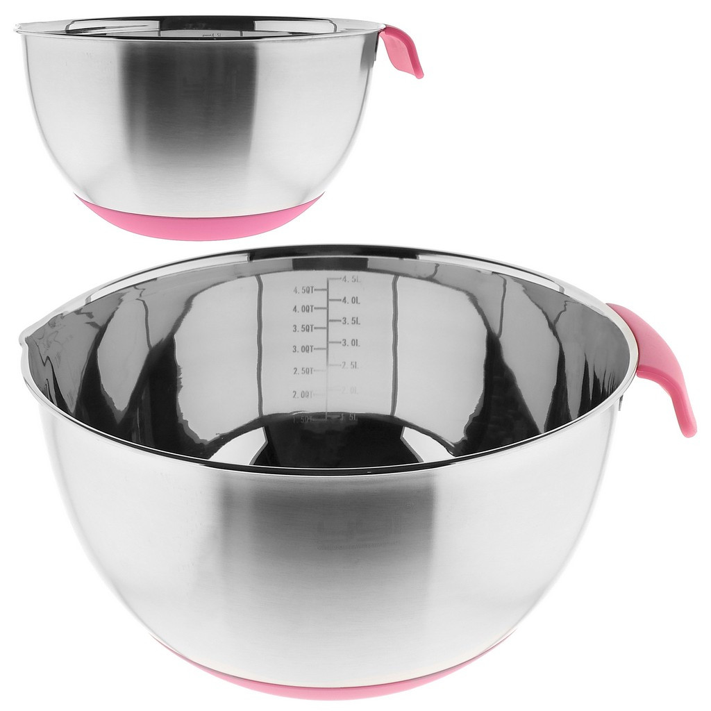 Миска для міксера 4,5 л D25см висота 14см з силіконовим дном і ручкою