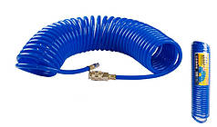 Шланг пневматичний спіральний MASTERTOOL PU 15 атм 6,5х10 мм 10 м зі швидкознімними з'єднаннями 81-8481