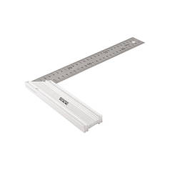 Косинець будівельний MASTERTOOL з неіржавкої сталі 300 мм ручка Al 30-1300