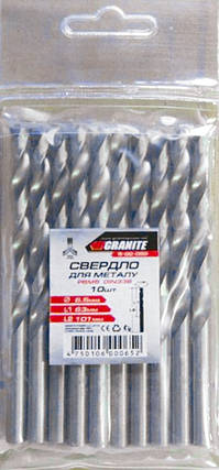 Свердло для металу GRANITE HSS 5.0х86 мм DIN338 WHITE 6-00-050, фото 3