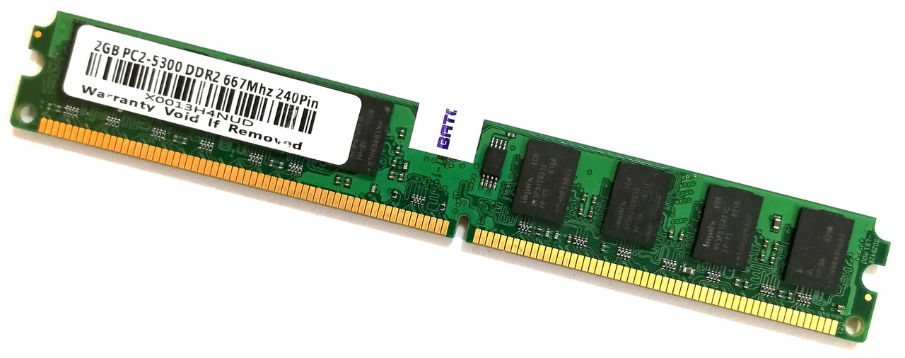 Оперативна пам'ять Low Profile DDR2 2Gb 667MHz 5300U DIMM CL5 Б/В MIX