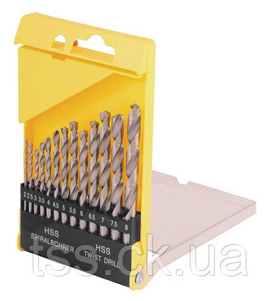 Набір свердел для металу MASTERTOOL 13 шт HSS 2 — 8 мм plastic box WHITE 11-0513, фото 1