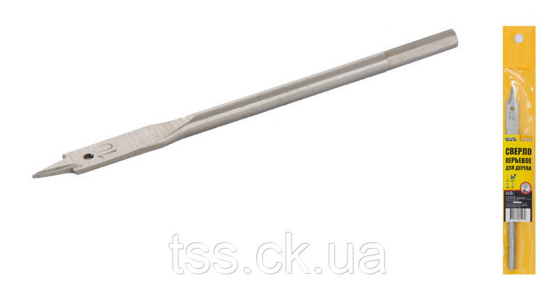 Свердло для дерева MASTERTOOL пір'яне 10х152 мм 6-гранний хвостовик 12-0100, фото 1
