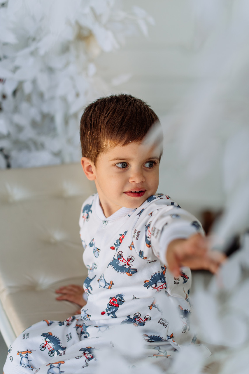 Піжама дитяча з кишенею на попі SweetJama Kids "Діно"