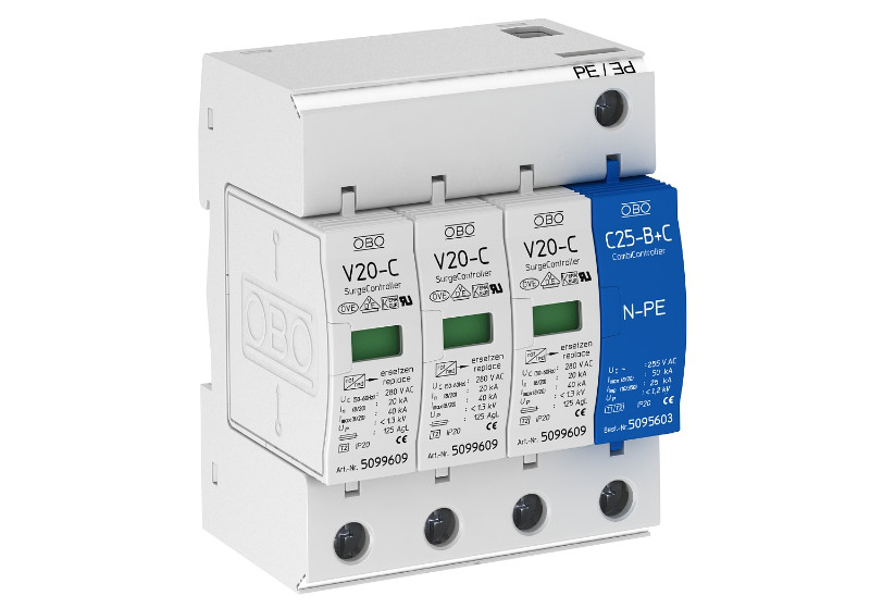 Разрядник для защиты от перенапряжений 3-полюсный + NPE, V20-C 3+NPE-280 Артикул 5094656 - фото 1 - id-p1333543059