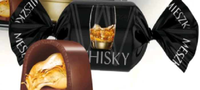 Конфеты шоколадное пралине алкогольные вкусные Whisky с начинкой ликера ...