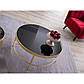 Великий круглий журнальний стіл зі скла чорного кольору Signal Mystic B 82х40см на золотому каркасі в вітальню, фото 9
