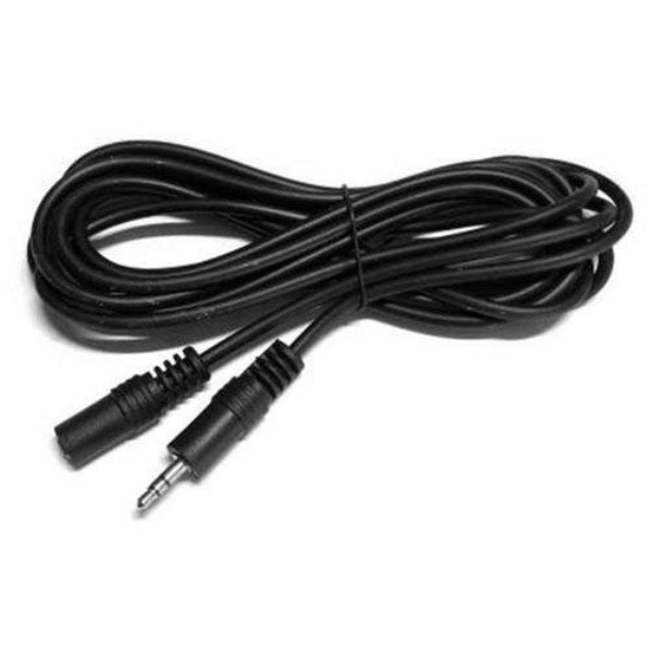 Шнур шт. 3,5 стерео - гн.3,5 стерео, прямий, діам.-4мм, 1м, чорний