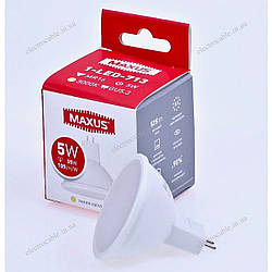 Лампа світлодіодна MAXUS 1-LED-713 5W MR16 3000K 220V GU5,3
