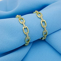 Сережки цвяшки, Лацюжок з камінчиками, під золото