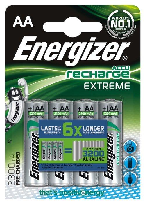 Акумулятор Energizer Recharge Extreme, AA/(HR6), 2300mAh, LSD Ni-MH, блистер 4шт, фото 1