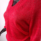 Мохеровий светр з люрексом червоний, фото 2