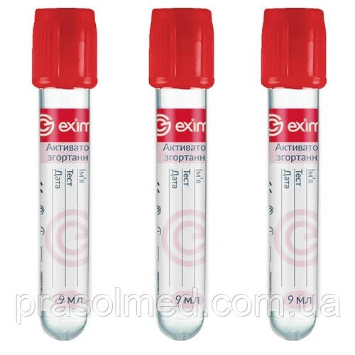 Пробірка вакуумна з активатором згортання крові 6 мл EximLab®