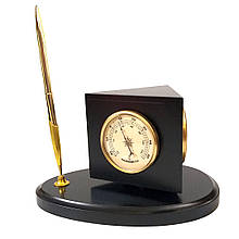 Барометр настільний з годинником
