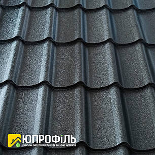 Металочерепиця RAL 9005 (Чорний) матова металочерепиця 0,45 мм. купити Київ, фото 2