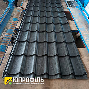 Металочерепиця RAL 9005 (Чорний) матова металочерепиця 0,45 мм. купити Київ, фото 2