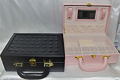 💙Стильна скринька валізка для прикрас із дзеркалом