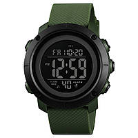 Skmei 1426 зеленые с черным циферблатом мужские спортивные часы